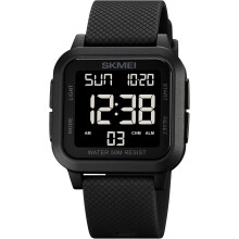 Montre de sport numérique ultra-mince pour homme avec éclairage LED, chronomètre, alarme, double fuseau horaire et étanchéité – Compatible