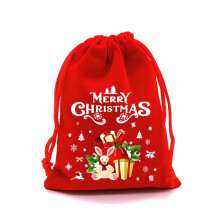 Sac cadeau à cordon en velours rouge Pekkaxy 15 x 20 cm, réutilisable, en tissu doux, idéal pour les bonbons, les jouets, l'aromathérapie –