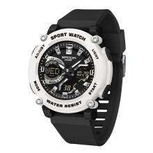 Montre tactique pour homme – Double affichage analogique/numĂ©rique, Ă©tanche Ă 50 m, rĂ©troĂ©clairage LED, chronomètre, alarme, compte Ă