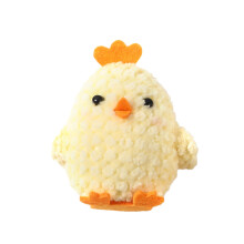 Décoration de poussin de Pâques au crochet fait main jaune 3D