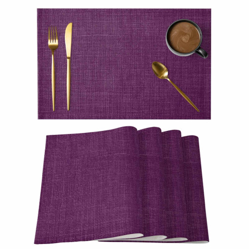Jogo americano vintage de linho roxo (1 peça)
