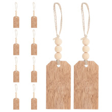 10PCS Farmhouse Xmas Stocking Tag Made Of Khaki Wood For Christmas Decor And Homeowners