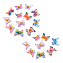 Pinzas para el cabello con forma de mariposa, pinzas para el cabello de doble capa transparentes para niñas, accesorios para el cabello delicados y