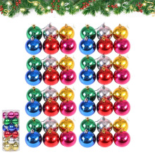 24 stuks kerstballen om op te hangen, meerkleurige, onbreekbare plastic ballen, mini kerstboomhangers, decoratie voor thuis of in de kamer, perfect