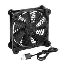 Ventilateur de refroidissement USB 120 mm à haut débit d'air avec pieds en caoutchouc pour routeurs, modems, enregistreurs numériques,