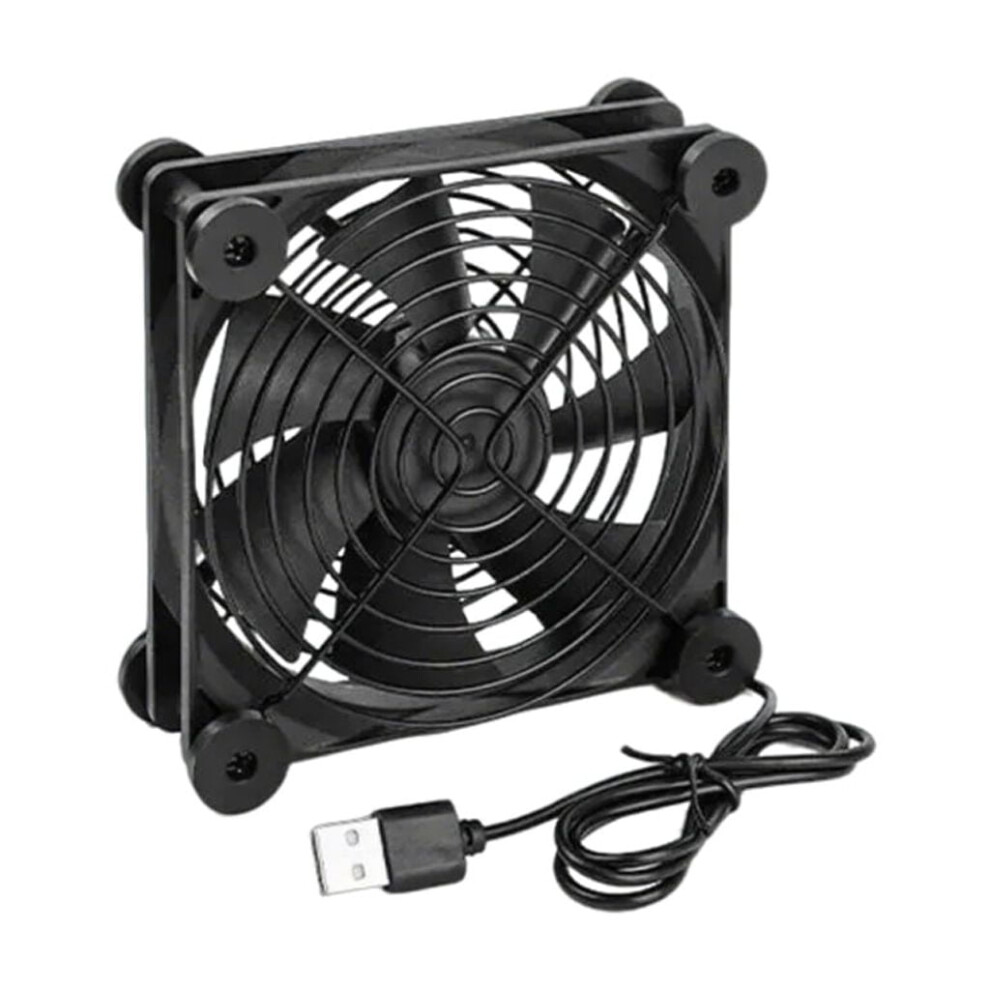 High Airflows 120Mm Usb Cooling Fan With Rubber Feet For Routers, Modems, Dvrs, Tv, And Pc Laptop Stands 9499224047150