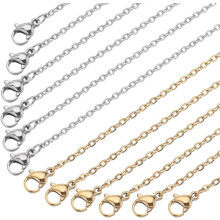 20-Pack 20" Stainless Steel Necklace Chains w/ Lobster Clasps – Golden & Silver, Jewelry Making Supplies, Compatible with DIY Crafts