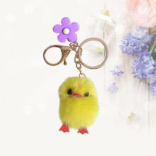 Fáinne Eochrach Ainmhithe Plush Buí Corcra Sicín 1 phíosa
