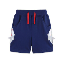 AWZXDE Boys Sea Creature Embroidery Shorts For Boys Casual Loose Fit 5 Inch Shorts Comfortable Summer Playwear Blue,3-4 Years