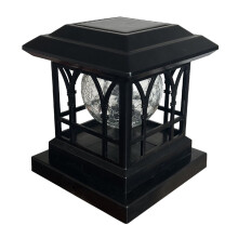 Outdoor IP65 Solar Column Headlights LED Garden Fence Pillar Cap Lights Warm Yellow RGB Color Changing Lamp For Courtyard