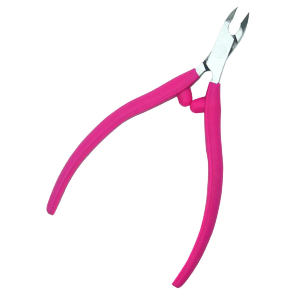 Stainless Steel Cuticle Nipper Trimming Fingernail Toenail Nail Art Pink