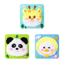 Felt Sewing kit,3 Pack Cartoon Animal Stickers Felt Embroidery Doll Set Stitching with Arts and Crafts Projects, Gifts Toys Sewing Kit