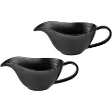 Ensemble de 2 saucières/pots à crème classiques en porcelaine à bec verseur. 200 ml