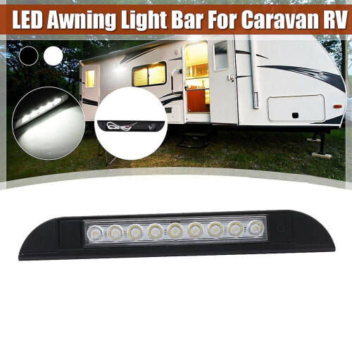 9 LED Τέντα Φως 12V 24V Αδιάβροχη Εξωτερική Λάμπα για Τροχόσπιτο 256mm Μαύρη 1