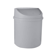 Plastic Mini Wastebasket with Swing Lid – 6.69x5.51", Small Desktop Trash Can for Home, Office, Kitchen, Vanity, Bedroom & Bathroom
