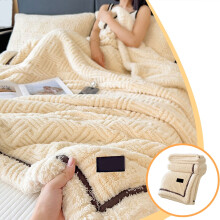 Double Layer Flannel Fleece Blanket – Soft, Warm, Extra Thick Cotton Blend for Bed, Couch or Office Nap – Cozy Home Decor