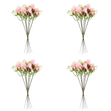 Bouquet de roses artificielles avec gypsophile et feuillage, tiges en soie artificielle pour mariage, Saint-Valentin, décoration intérieure – 27