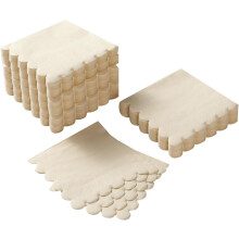 200-Pack 5"x5" 2-Ply Scalloped Disposable Cocktail Napkins, Milky-White, for Wedding, Birthday, Party, Reception