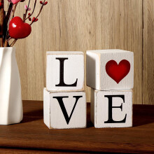 4-teiliges, wendbares Holzschild-Set – Valentinstag & St.