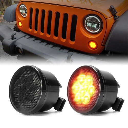 Φώτα φλας LED εμπρός για Jeep για Wrangler JK2007-2017Amber φώτα στάθμευσης
