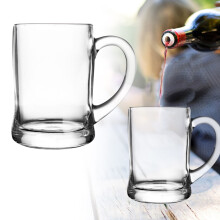 Heavy Large Glasses with Handle Glass Steins, Traditional Mug glasse