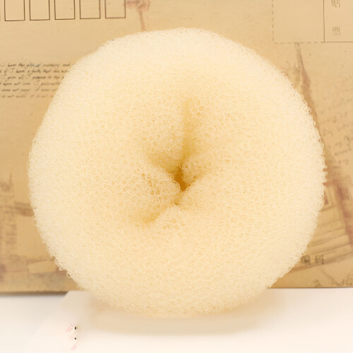 Chignon rond style donut 4 pièces beige