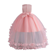 Girls Floral Princess Dress Sleeveless Pearl Formal Dress