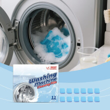 Washing Machine Cleaner, 2025 Deep Cleaning of Washing Machine Dishwasher Tablets, Pack of 12 Dishwasher Tablets Hygiene Rinse Laundry