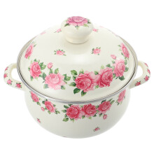 Dual Handle Cooking Pot Vintage Enamel Stockpot Non Stick 1Pack