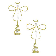 2PC Silver Metal Rhinestone Bow Tree Topper, 8" Xmas Decoration for Indoor/Outdoor Use