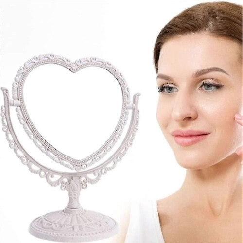Heart Shaped Rotatable Double Sided Cosmetic Vanity Mirror 2