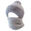 Set da donna composto da cappello e sciarpa in maglia, colore grigio. 1