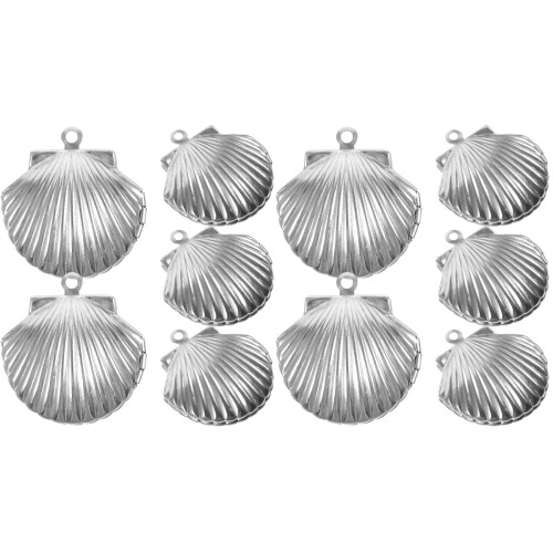 10Pièces Médaillons Photo Vintage Argent Chic Polyvalent