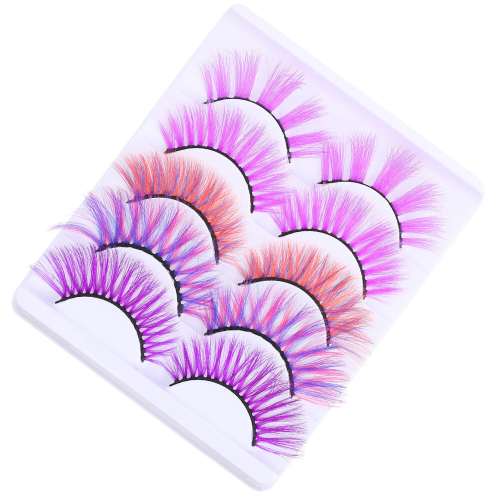 Vaguelly 10Pcs Assorted Color Eyelashes Thick Volume False Lashes