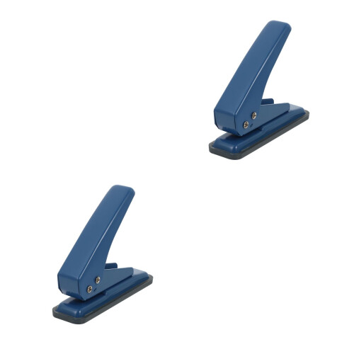 2Pièces Perforateurs À Main En Métal Bleu Pour Papier Bricolage