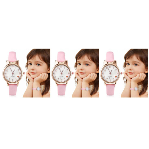 3Pièces Analogiques Enfants Rose Mode Cadeau Élégant