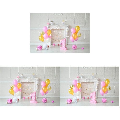 3Pcs 1St Birthday Photography Backdrop Durable Cloth