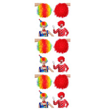 6Pièces Perruques Clown Afro Multicolores Unisexe Pour Fête
