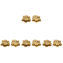 8Pcs Brass Golden Toad Sculpture Money Frogs Table Decoration
