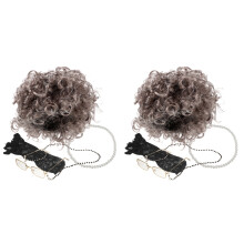 2Ensembles Costume Perruque Grise Et Lunettes