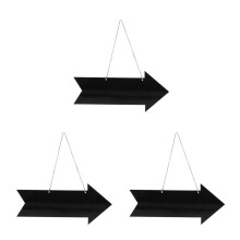 3Pièces Panneaux Flèches Ardoise Double Face Noire Suspendue