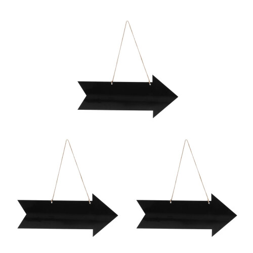 3Pièces Panneaux Flèches Ardoise Double Face Noire Suspendue