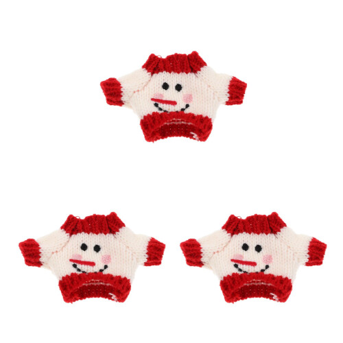 3Pièces Pull Miniatures En Peluche Colorés Pour Poupées Décoratives