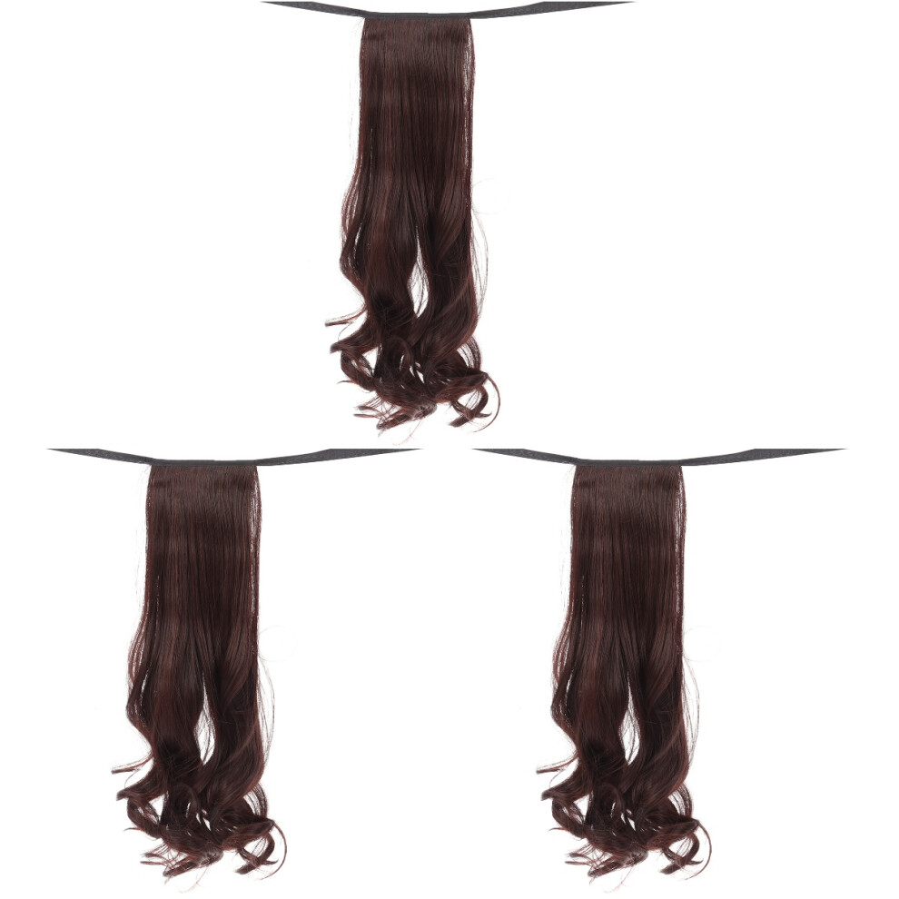 Iplusmile Unisex Brown 3Pcs High Temperature Fiber Curly Wig Women For Cosplay