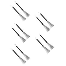 10Pièces Accessoires Batterie Brosses Métal Noir Acier Pour Percussion
