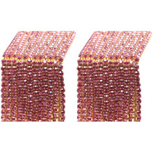 2Pcs Rosy Crystal Rhinestone Chain Trim for Jewelry Making DIY