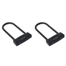 2Pcs Black Combination U Locks for Bikes Gates and Outdoor Security