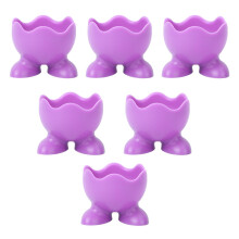 6Stk Silikon Eierbecher Violett Haushalt Eierkocher