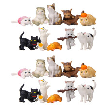 2Sets Farbige Katzenfiguren Mit Liebevollem Design