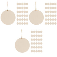 3Ensembles Tranches Rondes En Bois Naturel Beige Pour DIY Décoration
